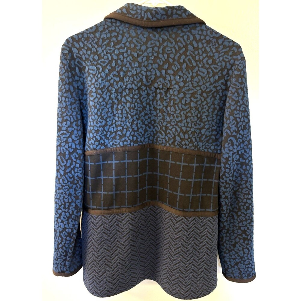 NY Collection Blue And Black Blazer Jacket Size L - Picture 9 of 9